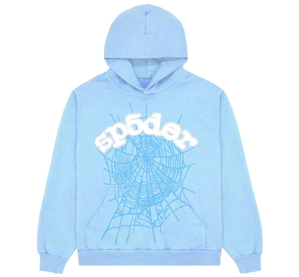 BABY BLUE SPIDER HOODIE – DESIGNER FACTORY